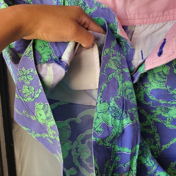Lilly Pulitzer Callahan Shorts "Multi Lilly Loves Hawaii" Elephants Green Size 6 - Picture 10 of 12